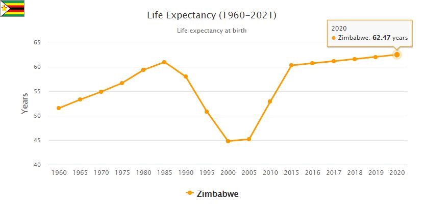 Zimbabwe Life Expectancy 2021